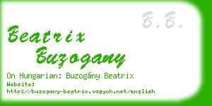 beatrix buzogany business card